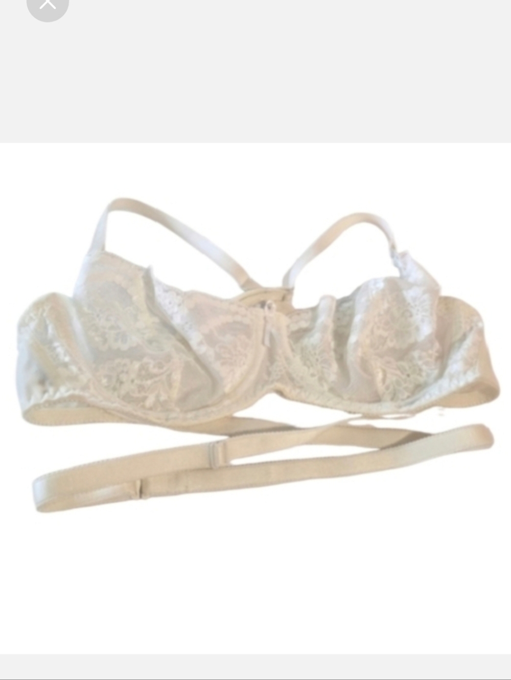 Vintage 90s Wacoal Bra 34C Lace Underwire Bra in White